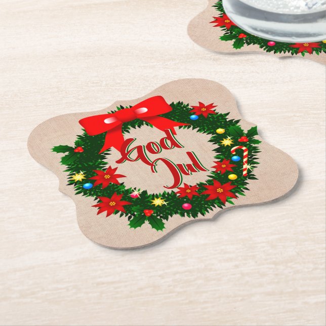Swedish God jul-dalbana Paper Coaster (Angled)