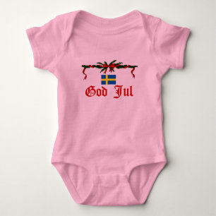 Swedish God Jul (Merry Christmas) Baby Bodysuit