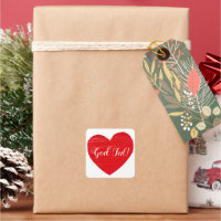 Swedish God jul! Red Heart Personalised sticker