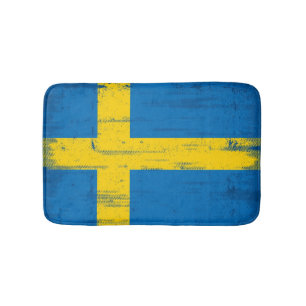 Swedish Grunge Flag Bath Mat