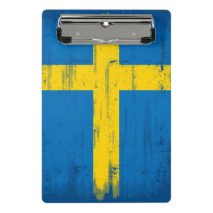 Swedish Grunge Flag Mini Clipboard