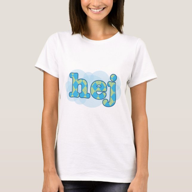 Swedish - Hej with argyle pattern T-Shirt (Front)