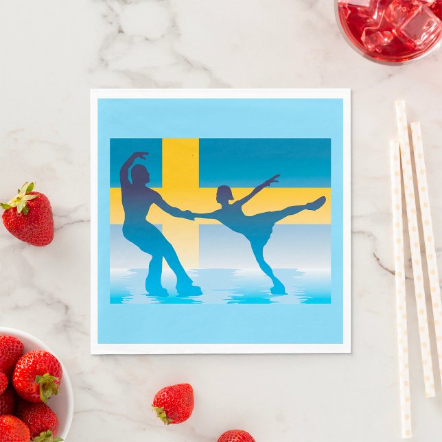 Swedish Ice Skating Duo Silhouette Napkin (Creator Uploaded)