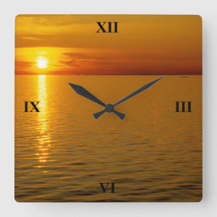 Swedish Islands Sunset Square Wall Clock