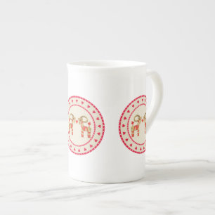 Swedish Julbok Straw Goat with Hearts Bone China Mug