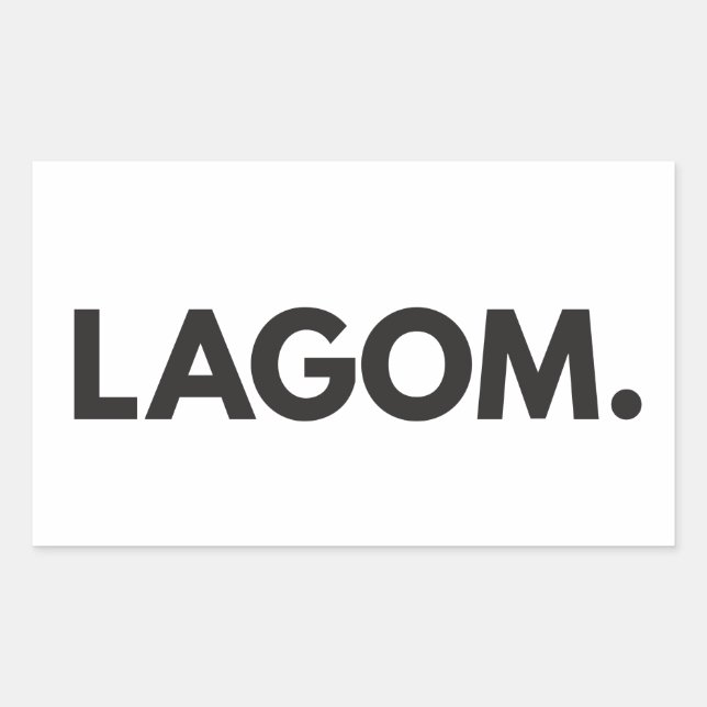 Swedish Lagom Black and White Rectangular Sticker (Front)