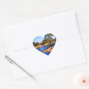 swedish landscap, photo heart sticker
