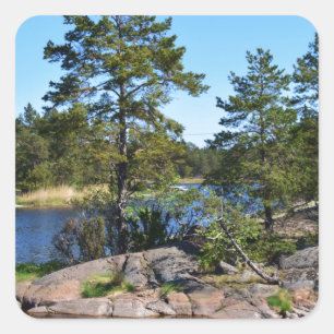 Swedish landskap square sticker
