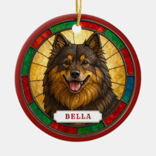 Swedish Lapphund Dog Ceramic Circle Ornament