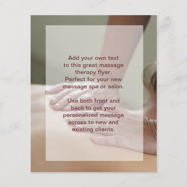 Swedish Massage Photo Flyer (Front)