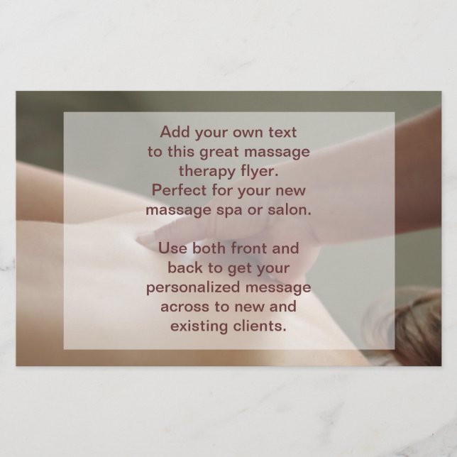 Swedish Massage Photo - thumb pressure Flyer (Front)