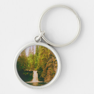 Swedish Moody Waterfall, Hälsingland, Sweden Key Ring