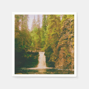 Swedish Moody Waterfall, Hälsingland, Sweden Napkin