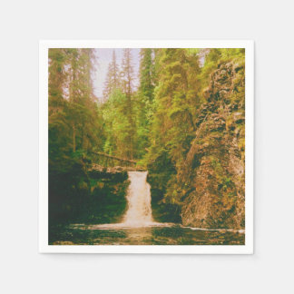 Swedish Moody Waterfall, Hälsingland, Sweden Napkin