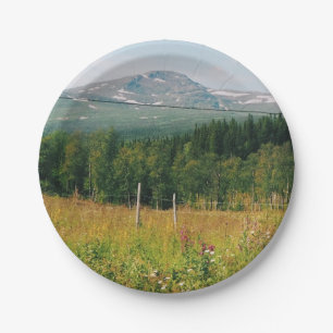 Swedish Mountain Landscape Paper Plate