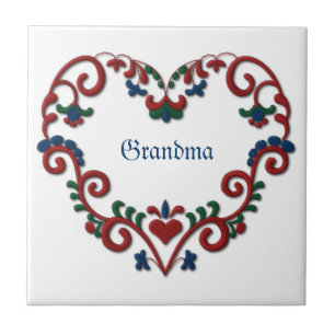 Swedish Norwegian Personalised Custom Heart Tile