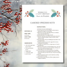 Swedish Nuts Recipe Christmas Card