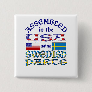 Swedish Parts 15 Cm Square Badge