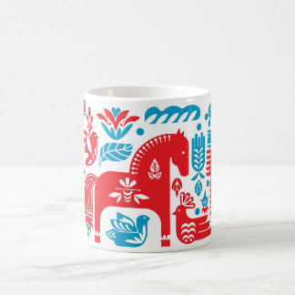Swedish Red and Blue Dala Mug