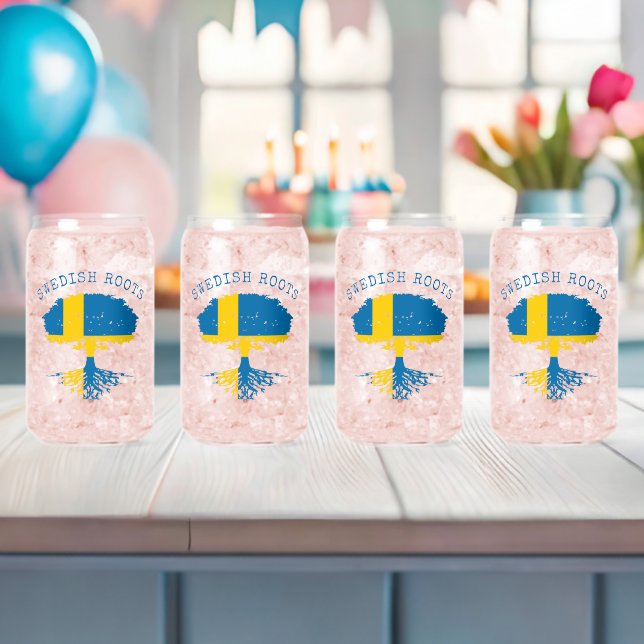Swedish Roots Flag Can Glass Set (Insitu (Baby Shower))