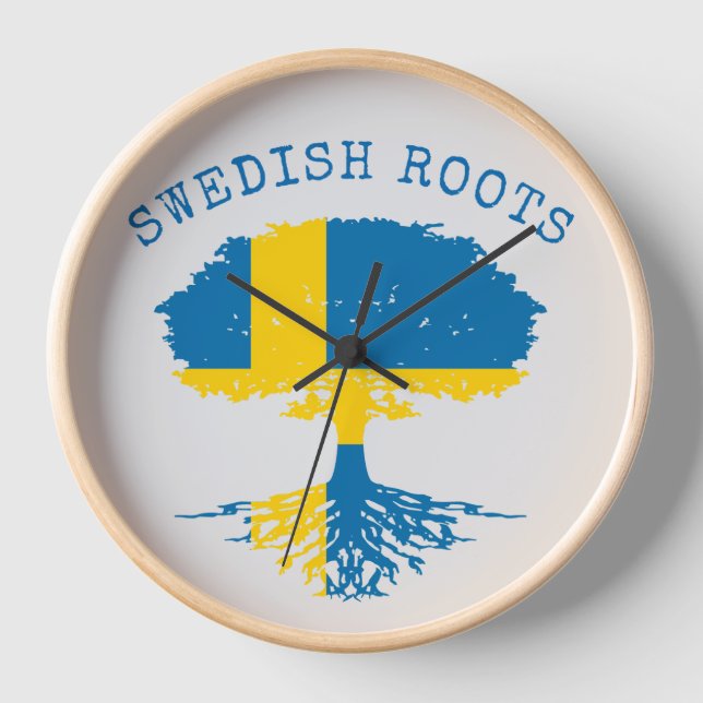 Swedish Roots Flag Clock (Front)