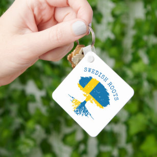 Swedish Roots Flag Key Ring