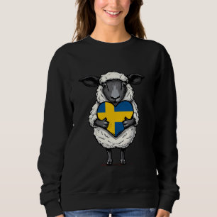 Swedish Roots Sweden Sverige Swedish Flag Sheep He Sweatshirt