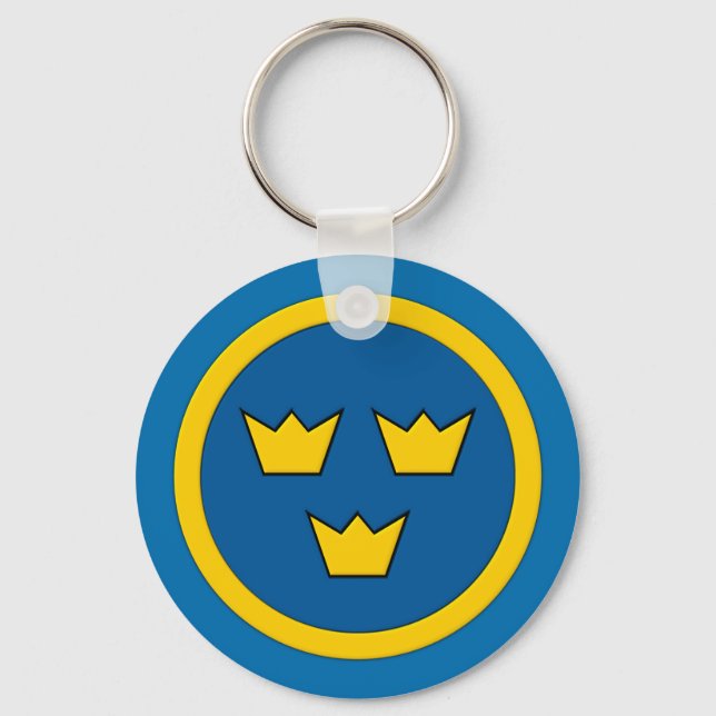 Swedish Three Crowns Flygvapnet Key Ring (Front)