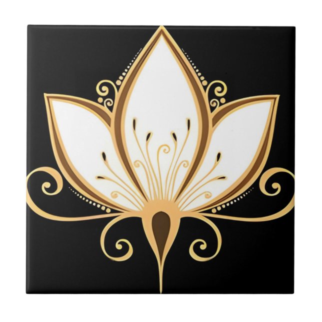 swedish tiles golden lotus (Front)