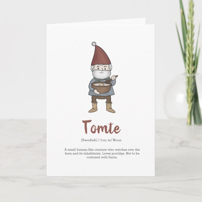 Swedish Tomte Gnome Definition  Holiday Card (Front)