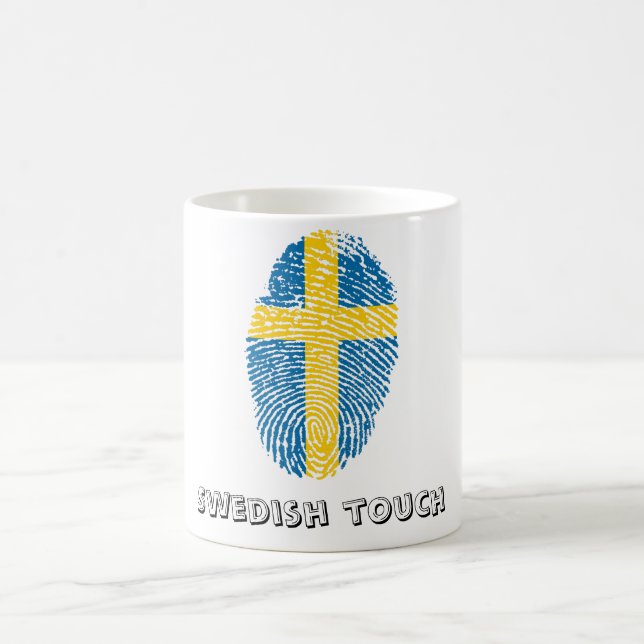 Swedish touch fingerprint flag coffee mug (Center)