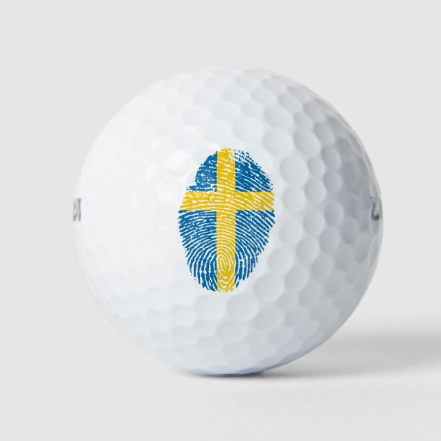 Swedish touch fingerprint flag golf balls (Front)