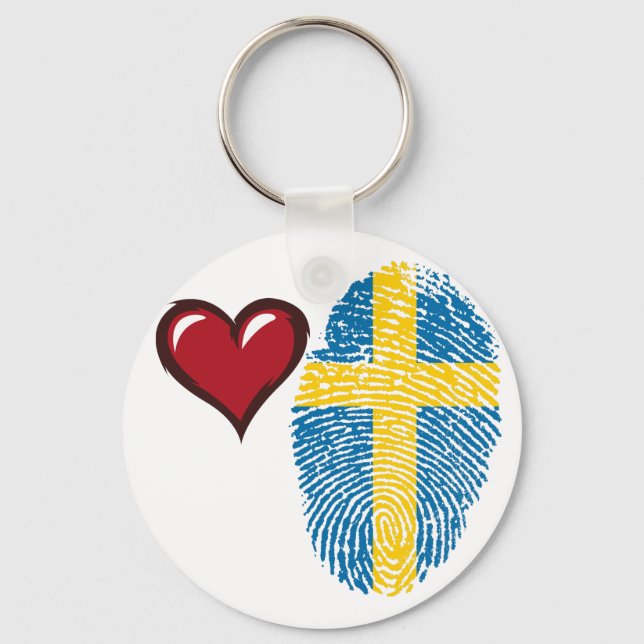 Swedish touch fingerprint flag key ring (Front)