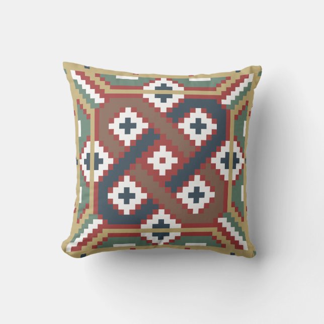 Swedish Traditional Röllakan Pattern Cushion (Front)