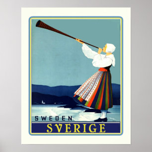 Swedish Travel Sverige Poster