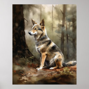 Swedish Vallhund Dog Art Print Poster