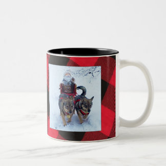 Swedish Vallhund Dog Sledding Two-Tone Coffee Mug