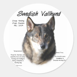 Swedish Vallhund History Classic Round Sticker