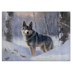 Swedish Vallhund Let It Snow Christmas Cutting Board