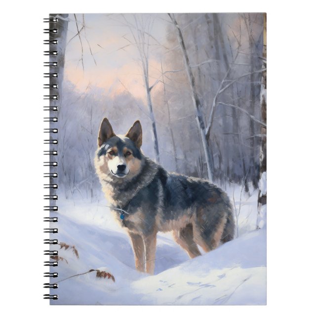 Swedish Vallhund Let It Snow Christmas  Notebook (Front)