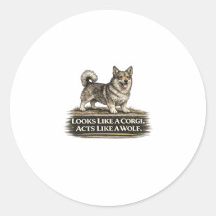 Swedish Vallhund – Looks Like a Corgi Classic Round Sticker