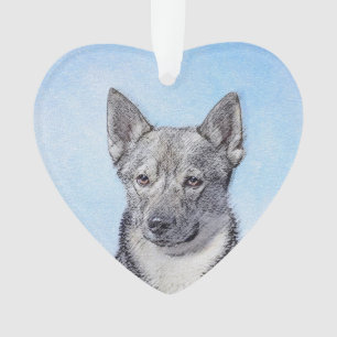 Swedish Vallhund Painting - Cute Original Dog Art Ornament
