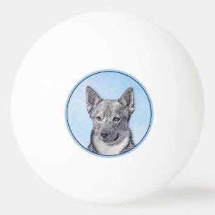 Swedish Vallhund Painting - Cute Original Dog Art Ping Pong Ball