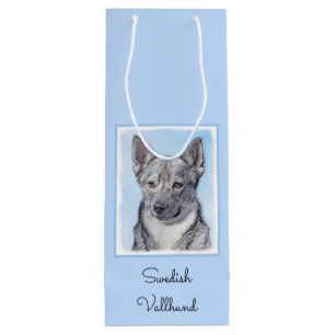 Swedish Vallhund Painting - Cute Original Dog Art Wine Gift Bag
