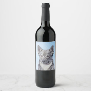 Swedish Vallhund Painting - Cute Original Dog Art Wine Label