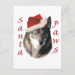 Swedish Vallhund Santa Paws Holiday Postcard