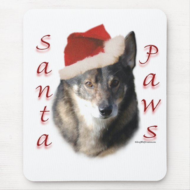 Swedish Vallhund Santa Paws Mouse Pad (Front)