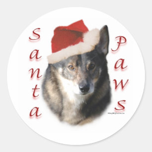 Swedish Vallhund Santa Paws - Sticker
