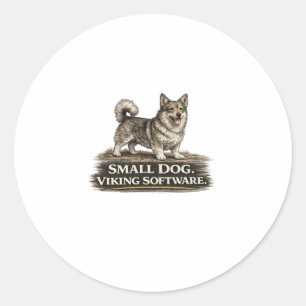 Swedish Vallhund – Small Dog Viking Software Classic Round Sticker