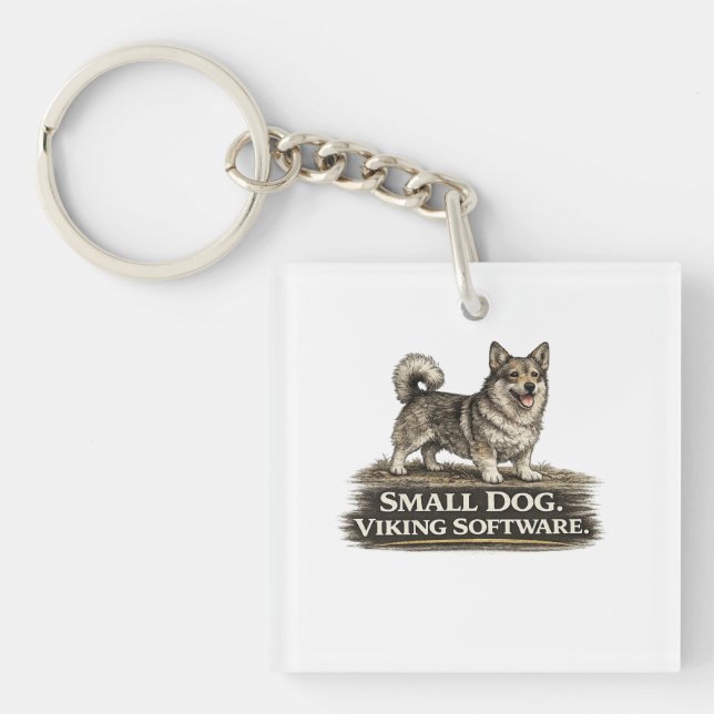 Swedish Vallhund – Small Dog Viking Software Key Ring (Front)
